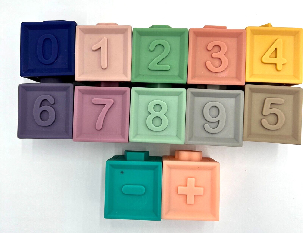 Litand Soft Stacking Blocks Baby Montessori Sensory Newborn Infant Toys Colorful