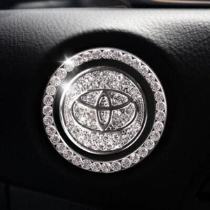 Toyota Start Button Bling Car Décor Crystal Rhinestone Car Bling Ring Emblem - Picture 1 of 2