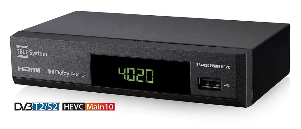 TELE System TS4020 T2S2HEVC Black -  - DVB-T2 Box Decoder HEVC - Bild 1 von 1