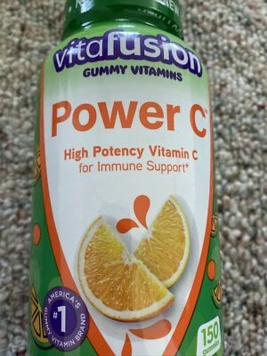 Pack de 3 gomitas Vitafusion Power Vitamina C apoyo inmunológico alta potencia 150 adultos Foto 1 de 2