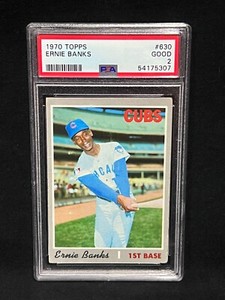 ERNIE BANKS CHICAGO CUBS 1970 TOPPS BASEBALL CARD #630 GRADED GOOD PSA 2