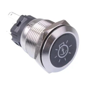 Mooring Light' Blue LED Momentary 19mm Vandal Push Button Switch SPDT 12V - Picture 1 of 1