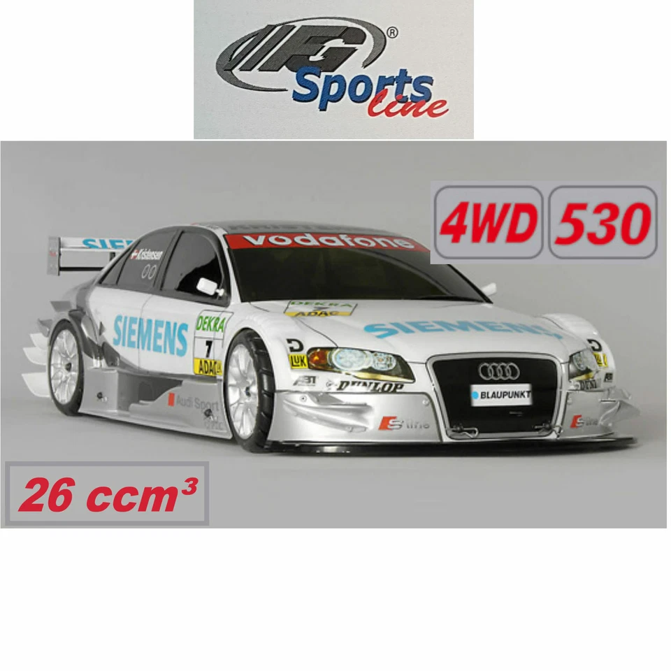FG Modellsport 1:5 Sportsline 4WD 530 Chassis 26ccm³ Audi A4 DTM Siemens - Bild 1 von 4