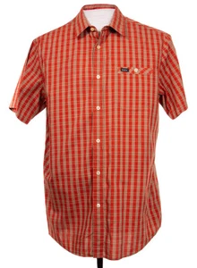 RVCA Mens L Multicolor Red Plaid SS Button Front Shirt - Picture 1 of 7
