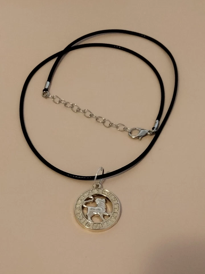 Collana segno zodiacale Leone, ciondolo oro e argento Oroscopo Zodiaco, regalo! - Immagine 1 di 1