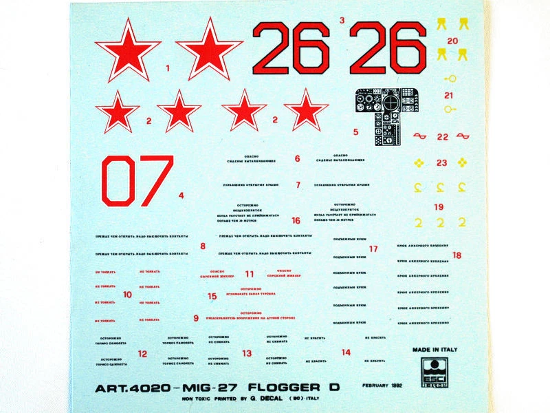 Esci 4020 Vintage Decals MiG-27 Flogger D 1:48 modellismo - Immagine 1 di 1