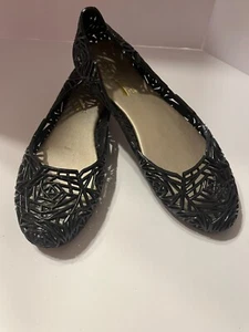 GLAZE Alaska Women's BlackJelly Slip On Flats Close Round Toe Shoes size 8 - Picture 1 of 7