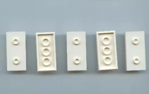LEGO x 5 White Plate, Modified 2 x 4 with 2 Studs (Double Jumper) - Picture 1 of 1