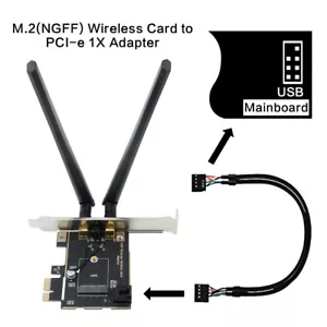 Für Intel AX210 AX200 Wireless NGFF M.2 WiFi Karte PCIe x1 WiFi Adapter Konverter - Bild 1 von 6