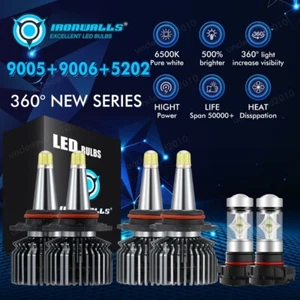 8-sides 9005 9006 LED Headlight 5202 Fog Bulbs 6500K For Dodge Journey 2010-2023 - Imagen 1 de 12