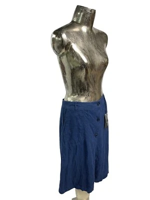 Falda OLSEN Talla Mediana 12 Azul Marino LINO Mujer NUEVA EU40 PRECIO DE VENTA SUGERIDO POR EL FABRICANTE 89 £ Foto 1 de 4