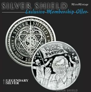 SCUDO ARGENTO 1 OZ PROOF | 2021 | SERIE USSA 2020 # 17 - F**K LA TUA LIBERTÀ - Foto 1 di 5