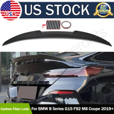 FOR 19-25 BMW G15 840i M850i F92 M8 2DR M4 STYLE CARBON LOOK REAR TRUNK SPOILER - Imagem 1 de 4