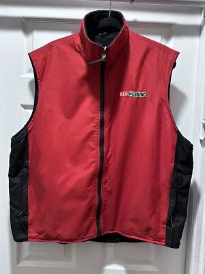 Rare Red Herring Men’s XL Large canvas Red & Black fishing hunting vest 5 pocket - Image 1 of 4