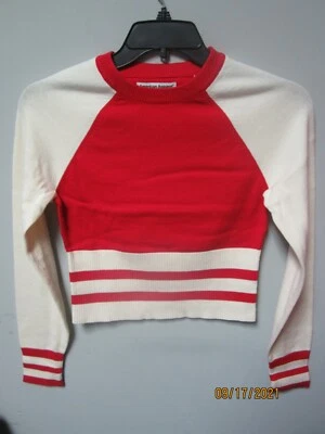 Suéter American Apparel para mujer L/S básico tejido alegre rojo talla S Foto 1 de 3