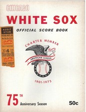 1975 4/15 baseball program Chicago White Sox Texas Rangers w/ ticket Hargan Win