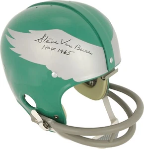 Casco de tamaño completo firmado por Steve Van Buren auténtico Philadelphia Eagles PSA ADN - Imagen 1 de 9
