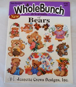 Sam Hawkins Counted Cross Stitch Booklet #728 A Whole Bunch of Bears 27 Charts - Picture 1 of 6