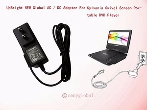 AC Adapter For all Sylvania 7" 8" 9" & 10" portable DVD Player 9VDC Power Supply - Picture 1 of 6