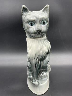 Jim Beam Mcm Gato Decantador Ojos Azules Bourbon Whisky Jim Beam Trofeo 1968 Vacía Foto 1 de 4