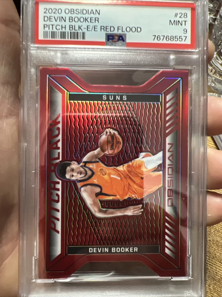 2020 Obsidian Devin Booker Pitch Black Red Flood  Psa 9 - Image 1 of 4