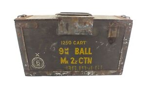 Wooden 9mm British Army Ammunition Ammo Box