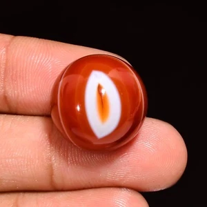 Piedra preciosa cabujón forma redonda ojo ágata natural disponible en diferentes quilates - Imagen 1 de 12