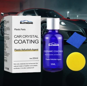 Car Plastic Restorer Polish for Interior Exterior Trim Cleaner Hydrophobic 30ML - Picture 1 of 10
