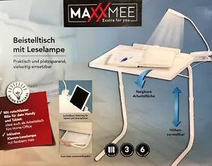 MAXXMEE Beistelltisch Weiß mit Leselampe Modell 01257 - Bild 1 von 4