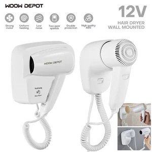 1200W Wall Mounted 2-Speed Hair Dryer for Home Hotel Space Saving Quick Drying - Picture 1 of 29