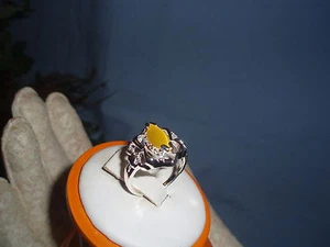 Hermoso anillo de moda ojo de gato de plata esterlina para dama talla 6,5 - Imagen 1 de 4
