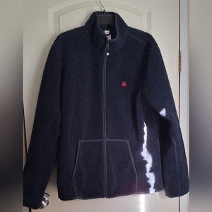 Brooks Brothers Teddy Fleece Full Zip Navy Jacket Men Size Large bussines casual - Picture 1 of 8