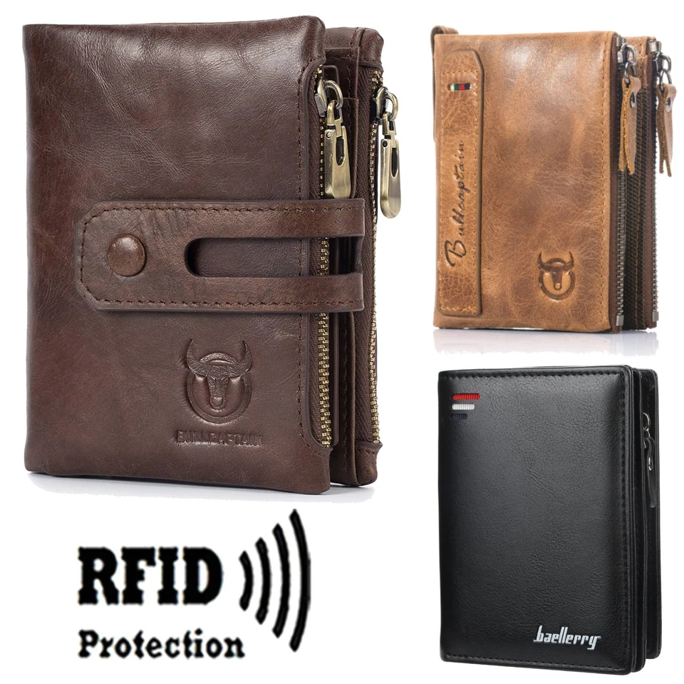 MARKENLOS Echt-Leder Geldbörse Herren RFID Portemonnaie Männer Geldbeutel Portmonee Wallet