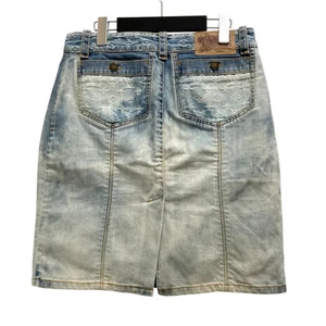 Louis Vuitton Monogram Washed Denim Skirt 36 Auth 38 Light Blue - Picture 1 of 6