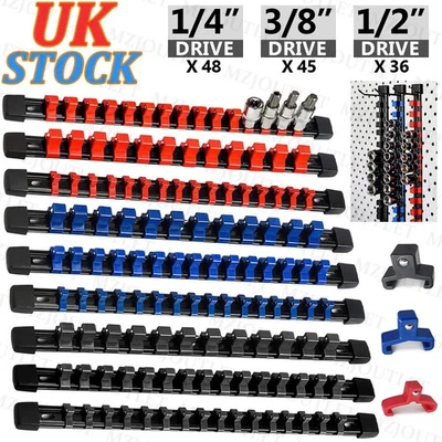 129PCS Socket Clips 9X Socket Rail Storage Holder Organizer Tray 1/2" 3/8" 1/4" - Image 1 of 4