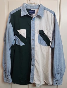 Camisa Western Wrangler Colorblock Hombres Talla XL Pecho 53 Botón a Presión Larga Sl 35758 - Imagen 1 de 4
