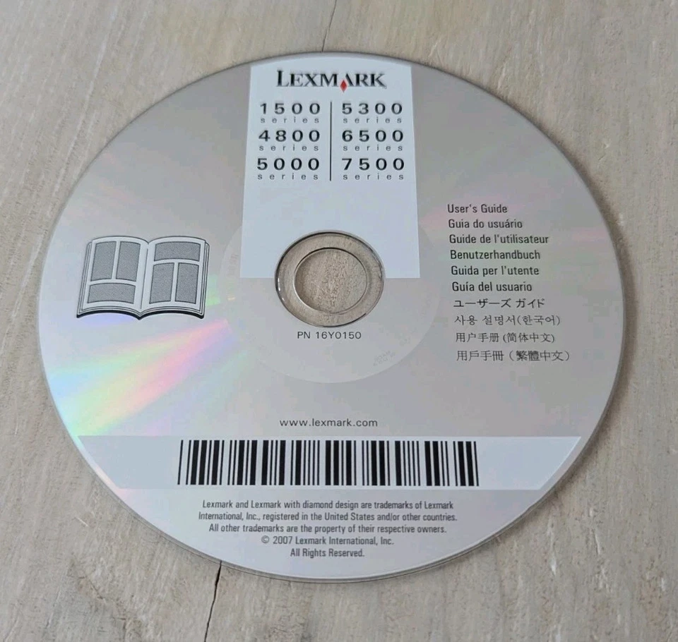 Guía del usuario Lexmark CD 1500 4800 5000 5300 6500 7500 Series PN 16Y0150 Foto 1 de 1