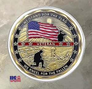 20 PCS. US Military Veteran Stand For The Flag Coin Army-Navy-USAF-USMC-USCG - Picture 1 of 4