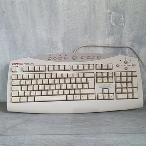 Vintage PC Keyboard COMPAQ PRESSARIO Beige P/S2 Input GYUR55SK Retro Gaming - Picture 1 of 10