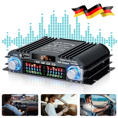 400W*4 Verstärker Stereo Amplifier HIFI Digital Bluetooth FM USB Vollverstärker - Bild 1 von 4