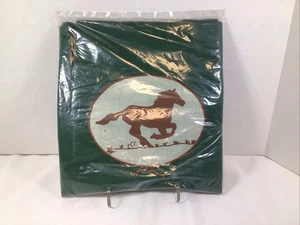 Tenda doccia cavallo Western Ranch corsa Mustang verde marrone 70 W x 72" L USA - Foto 1 di 5