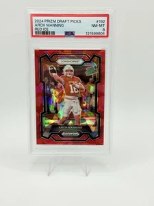2024 Panini Prizm Draft Picks Rated Prospect Red Ice Arch Manning #192 PSA 8 - Foto 1 di 3