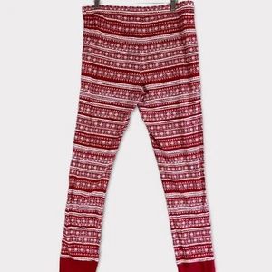 Cynthia Rowley Sleepwear Large Red White Winter Sleep Pants Joggers - Picture 1 of 9