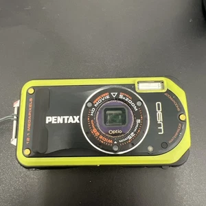 Pentax Optio W90 Black/Green 12.1MP Waterproof Digital Camera With Charger - Picture 1 of 9