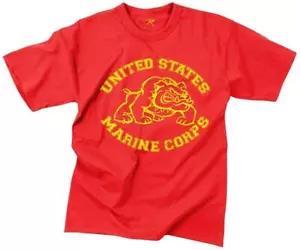 NUOVA maglietta Bulldog Rothco UNITED STATES MARINE CORPS, misto cotone rosso - UOMO MED - Foto 1 di 1