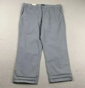 Gap Pants Womens 16 Aubrey Gray Cotton Flat Front Cuffed Straight Leg NWT - Picture 1 of 13