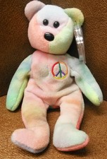*Ultra Rare Ty Beanie Baby Peace Bear Original Collectible multi Tag Errors 1996