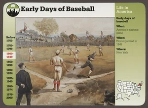 Frühe Tage des Baseball Grolier Geschichte Amerikas Geschichte Karte Leben - Bild 1 von 1