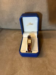 Vintage Alto Fancy Quartz Tortoise Shell Design Watch With Box Japan Movement - Picture 1 of 6