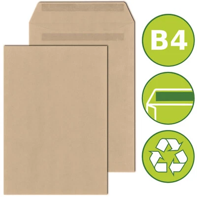 Versandtaschen Briefumschläge DIN B4 250 x 353 mm Selbstklebung 110 g/m² braun